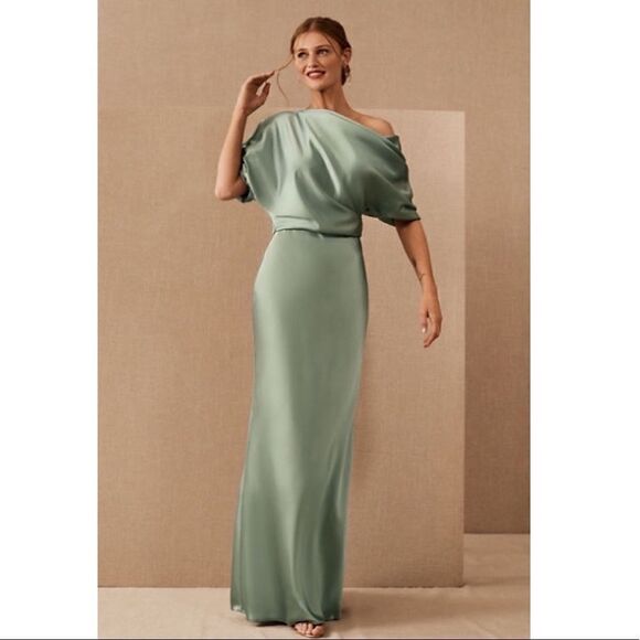BHLDN Pryce Off-the-Shoulder Column Dress - Picture 1 of 8